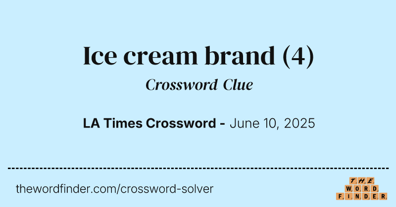 Ice cream brand crossword clue image