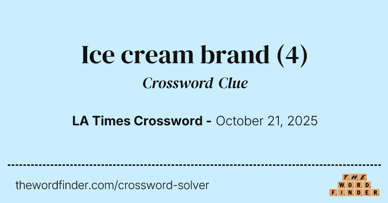 Ice cream brand crossword clue image