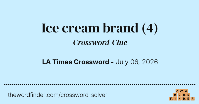 Ice cream brand crossword clue image