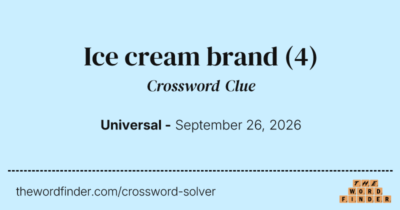 Ice cream brand crossword clue image