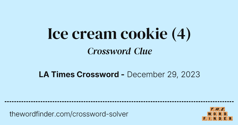 Ice cream cookie crossword clue image