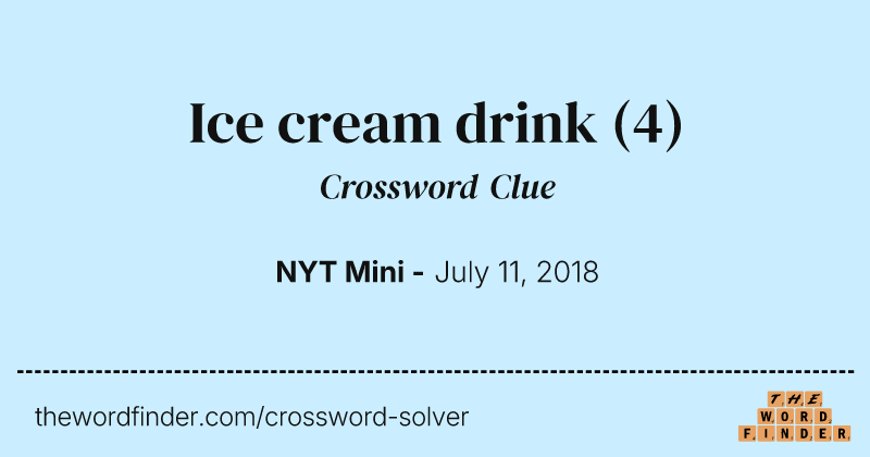 Ice cream drink crossword clue image