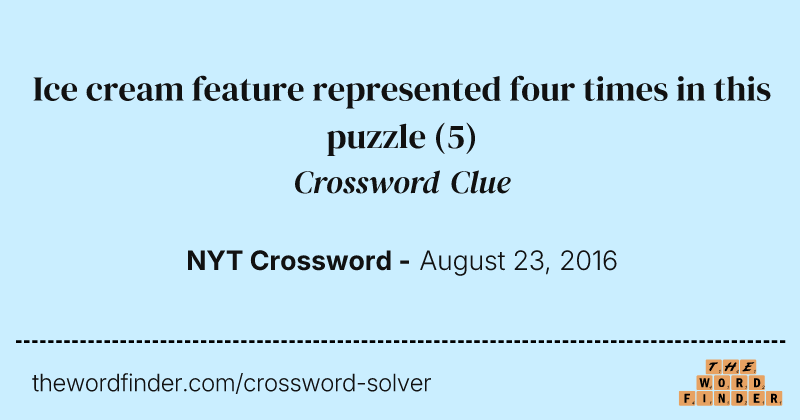Ice cream feature represented four times in this puzzle crossword clue image