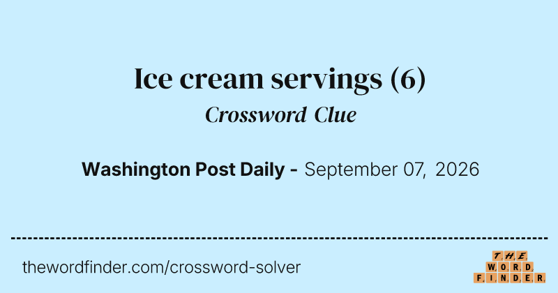 Ice cream servings crossword clue image