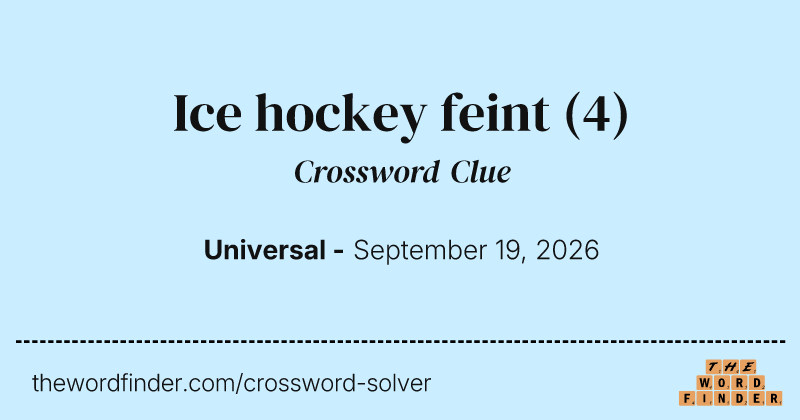 Ice hockey feint crossword clue image