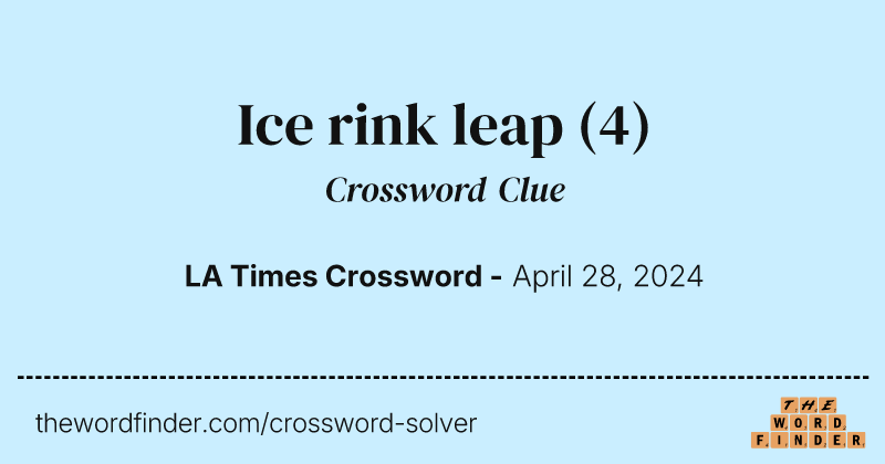 Ice rink leap crossword clue image