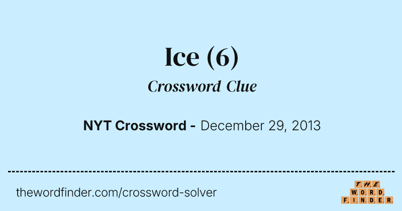 Ice crossword clue image