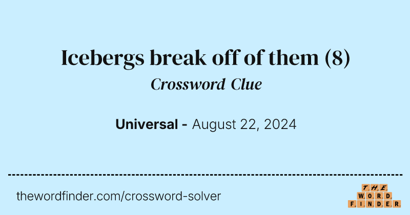Icebergs break off of them crossword clue image