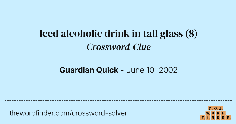 Iced alcoholic drink in tall glass crossword clue image
