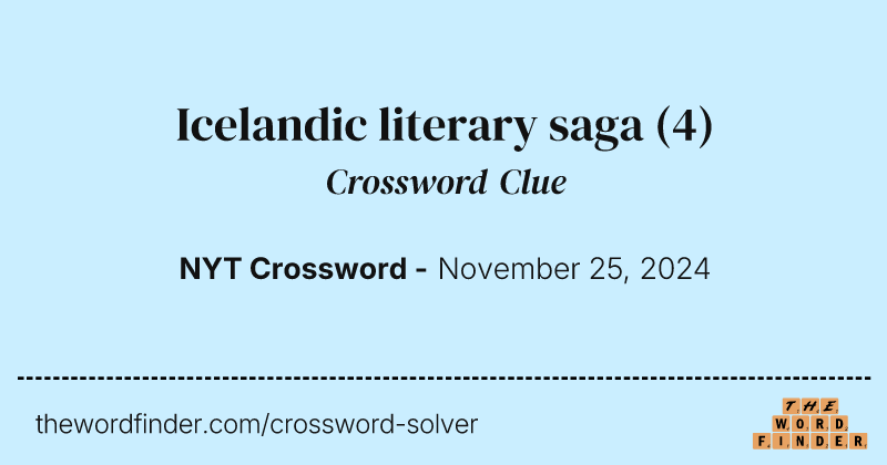 Icelandic literary saga crossword clue image
