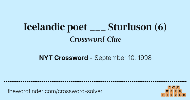 Icelandic poet ___ Sturluson crossword clue image