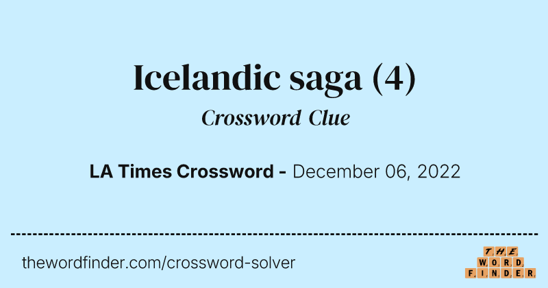 Icelandic saga crossword clue image
