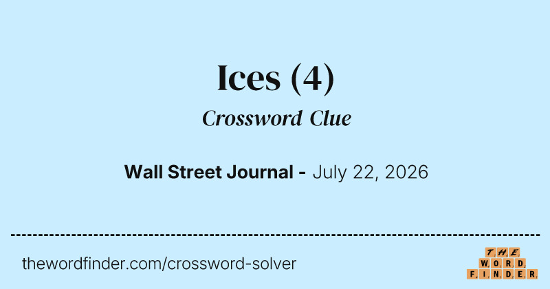 Ices crossword clue image