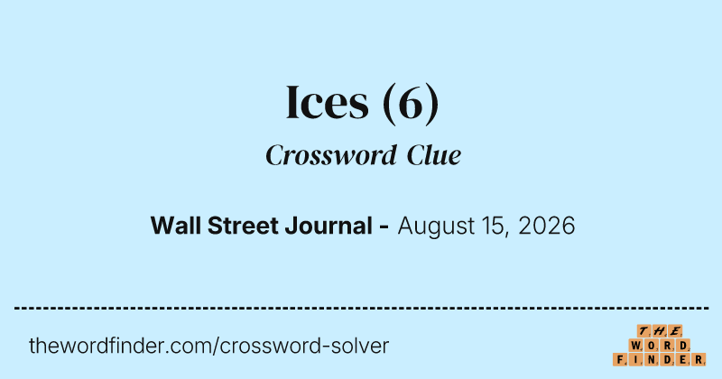 Ices crossword clue image