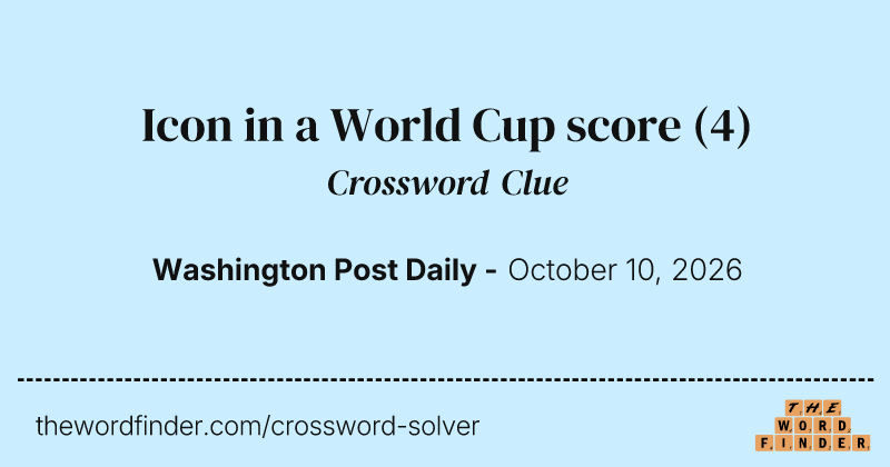 Icon in a World Cup score crossword clue image