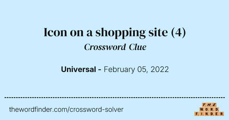 Icon on a shopping site crossword clue image