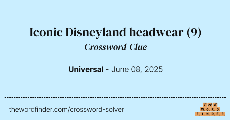 Iconic Disneyland headwear crossword clue image