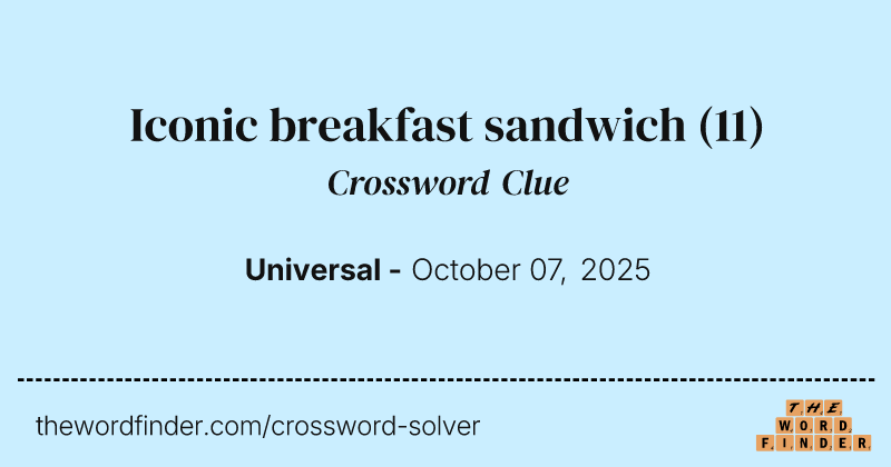 Iconic breakfast sandwich crossword clue image