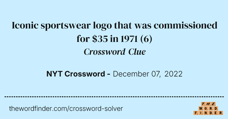Iconic sportswear logo that was commissioned for $35 in 1971 crossword clue image