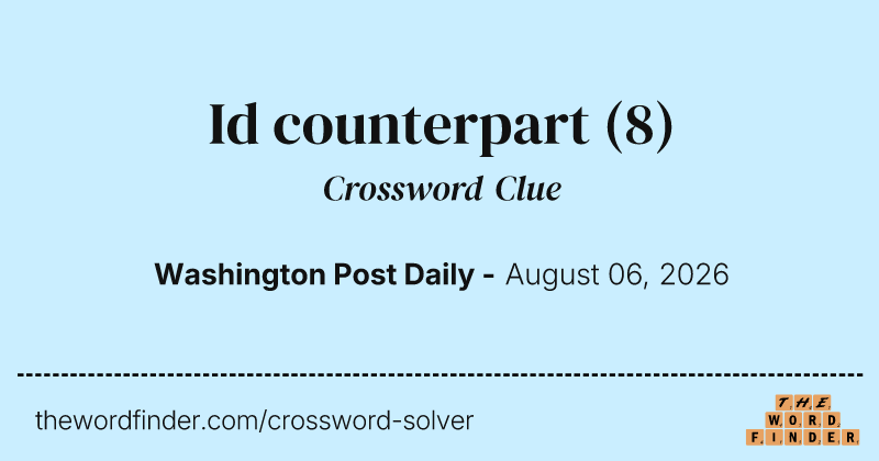 Id counterpart crossword clue image