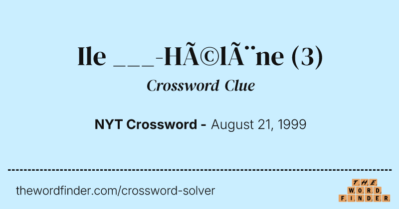 Ile ___-Hélène crossword clue image