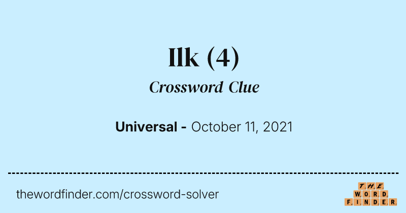 Ilk crossword clue image
