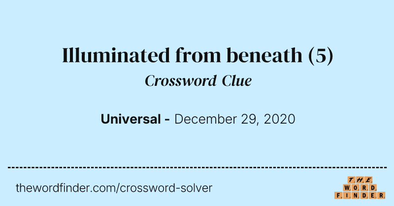 Illuminated from beneath crossword clue image