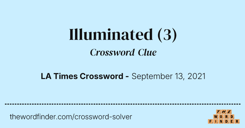 Illuminated crossword clue image