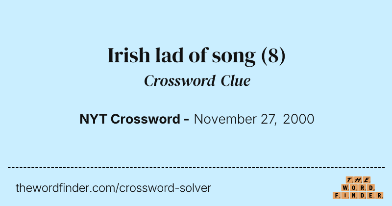 Irish lad of song crossword clue image
