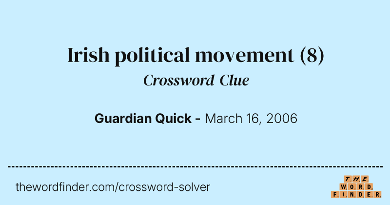 Irish political movement crossword clue image
