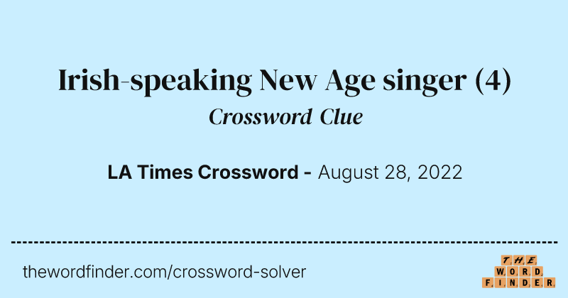 Irish-speaking New Age singer crossword clue image