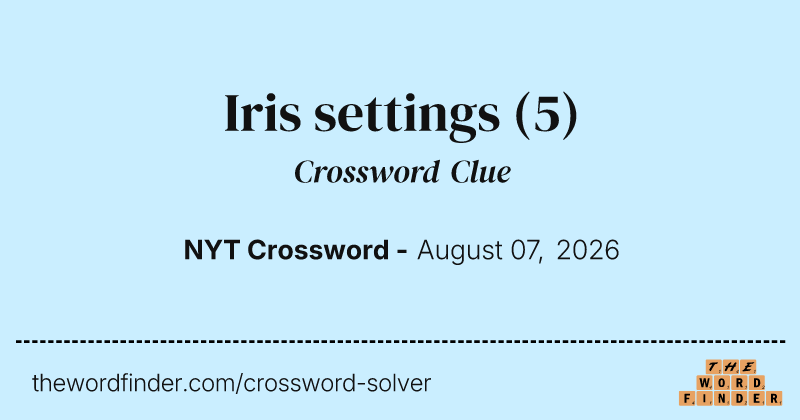 Iris settings crossword clue image