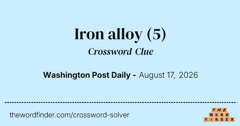 Iron alloy crossword clue image