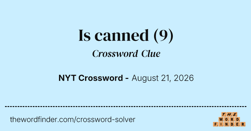Is canned crossword clue image