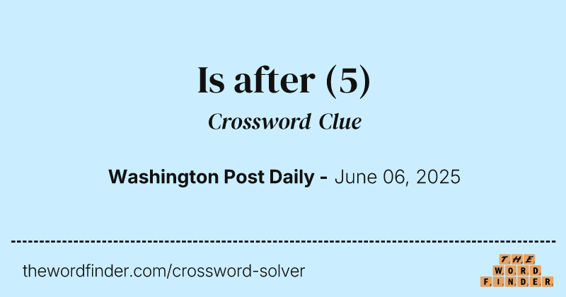 Is after crossword clue image