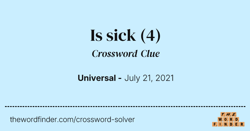 Is sick crossword clue image