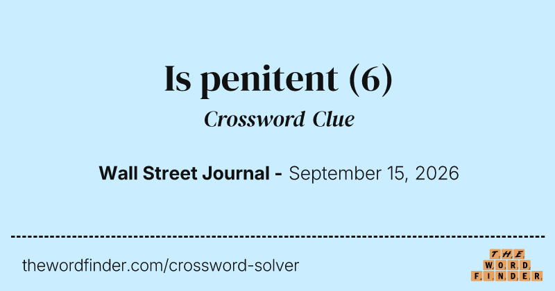 Is penitent crossword clue image
