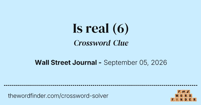 Is real crossword clue image