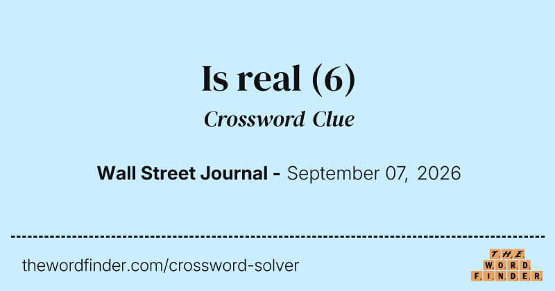 Is real crossword clue image