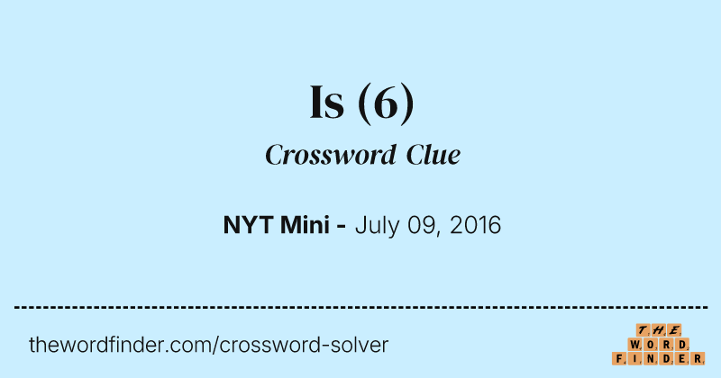 Is crossword clue image