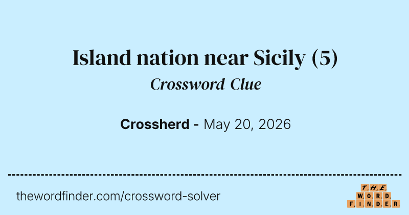 Island nation near Sicily crossword clue image