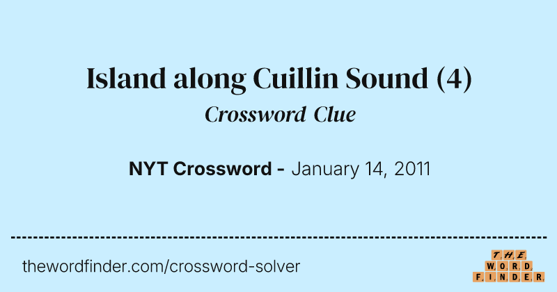 Island along Cuillin Sound crossword clue image