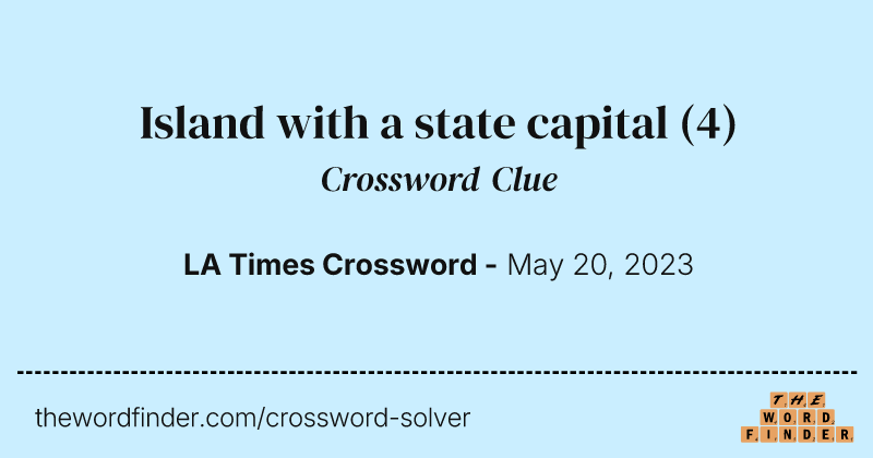 Island with a state capital crossword clue image