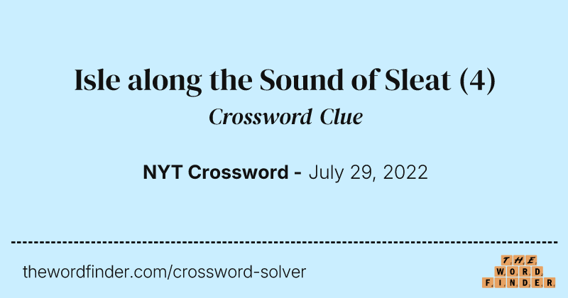 Isle along the Sound of Sleat crossword clue image