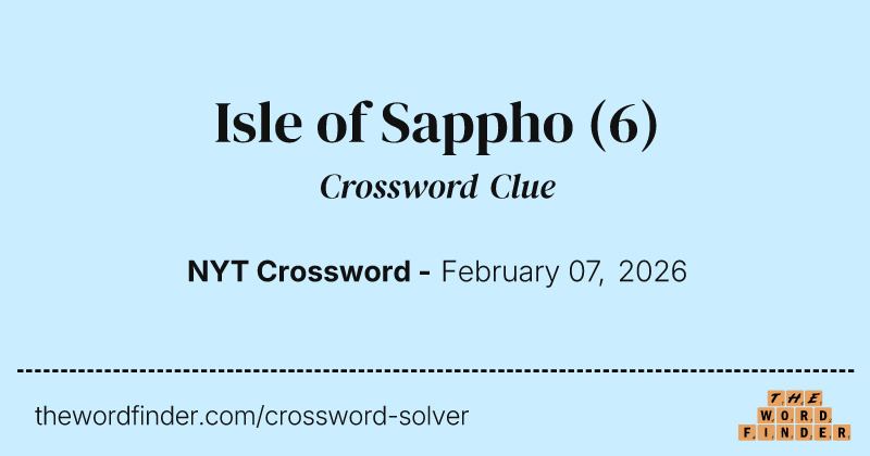 Isle of Sappho crossword clue image