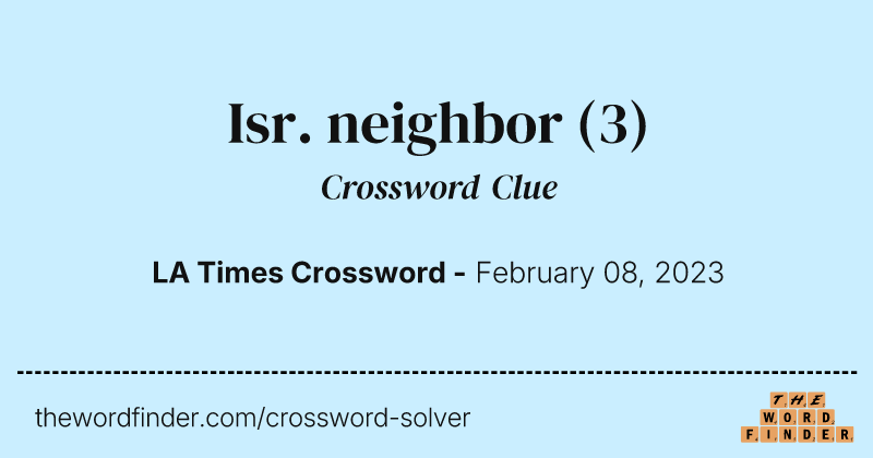 Isr. neighbor crossword clue image