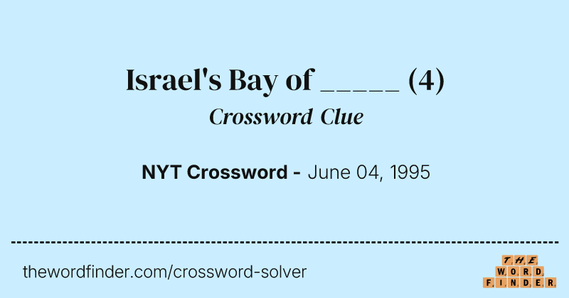 Israel's Bay of _____ crossword clue image