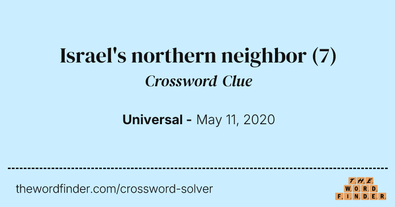 Israel's northern neighbor crossword clue image