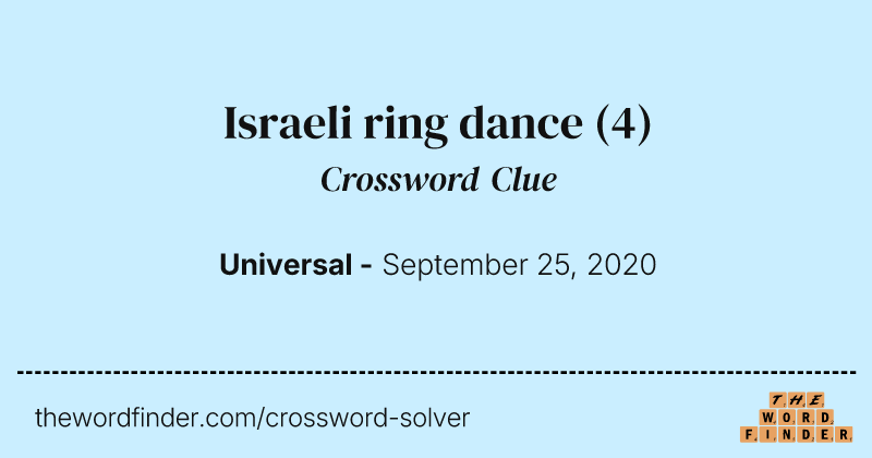 Israeli ring dance crossword clue image