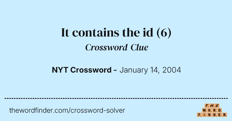 It contains the id crossword clue image